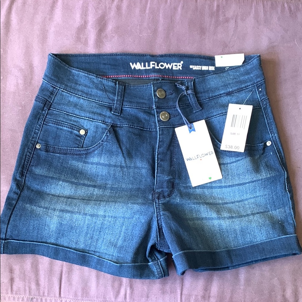 Wallflower Juniors Blue Denim Shorts 11